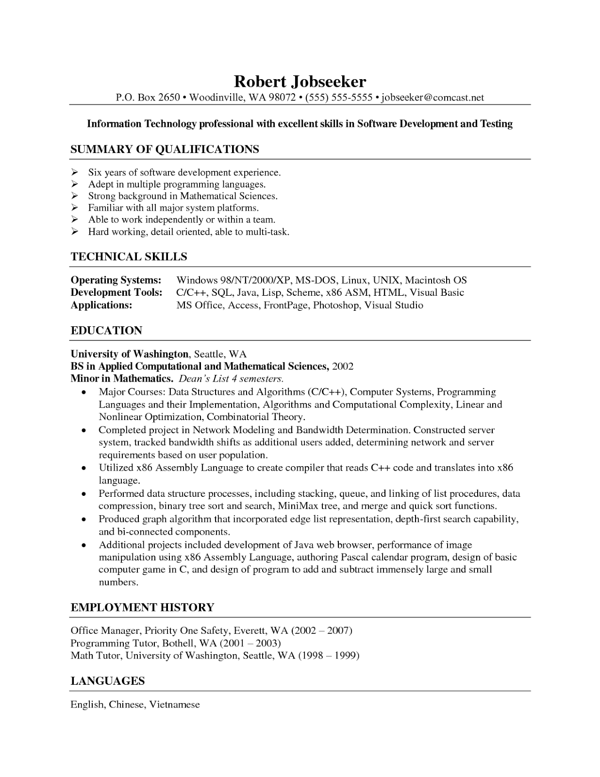 Sample cover letter attaching resume